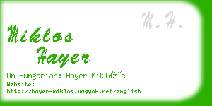 miklos hayer business card